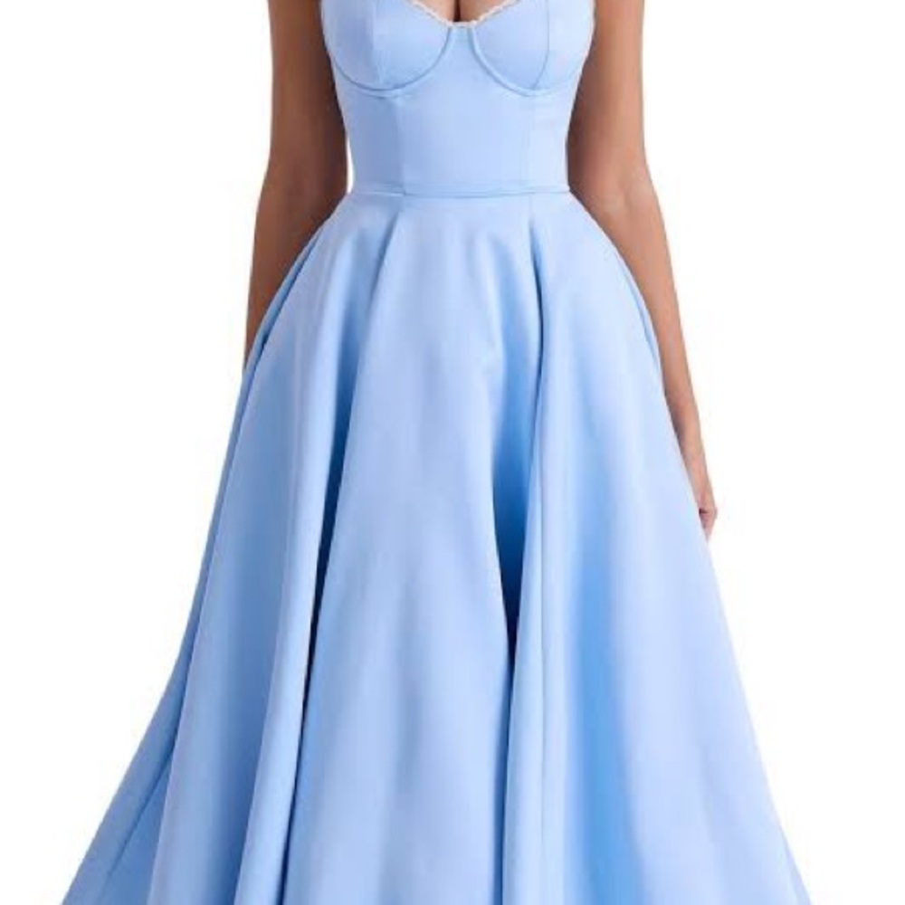 House of CB “Mademoiselle” Blue Midi Dresss